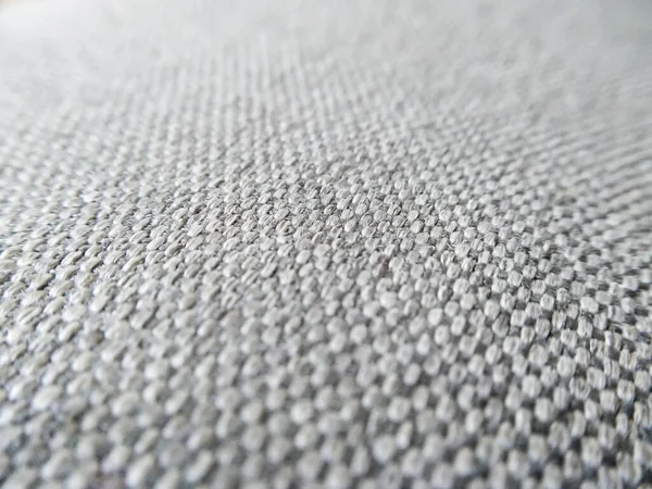 Macro Tiro Estofos Cinza Para Móveis Foco Seletivo Tecido Texturizado — Fotografia de Stock