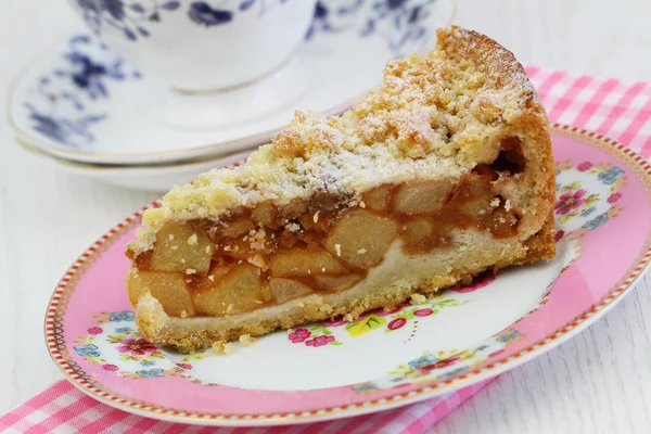 Stück Apfelkuchen aus nächster Nähe — Stockfoto