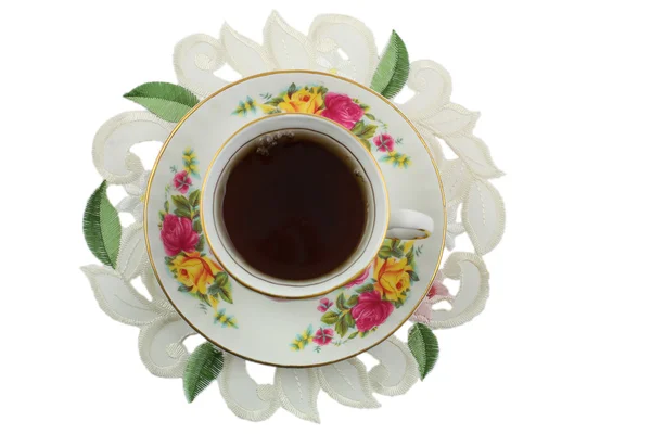 Té en taza de porcelana vintage — Foto de Stock