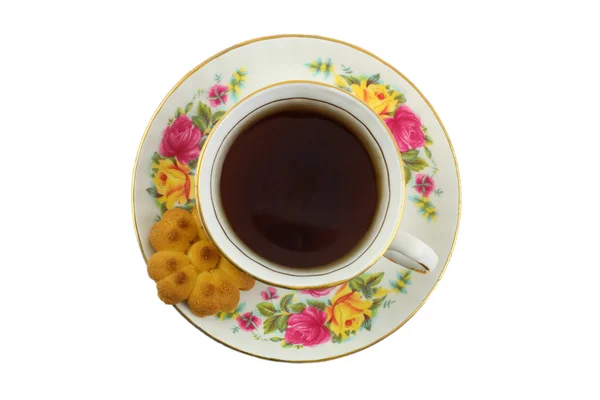 Té negro y galletas — Foto de Stock