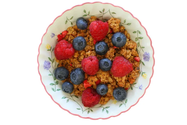 Café da manhã cereal com frutas — Fotografia de Stock