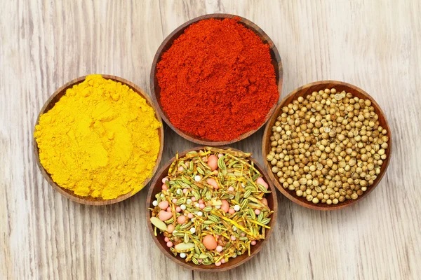 Selection of Indian spices, close up — Stock Photo, Image