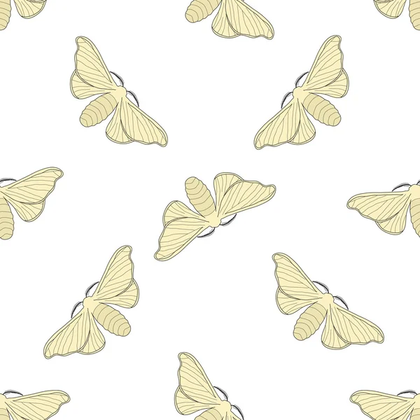 Seamless pattern with butterfly Bombyx mori.    hand-drawn butterfly Bombyx mori . Vector