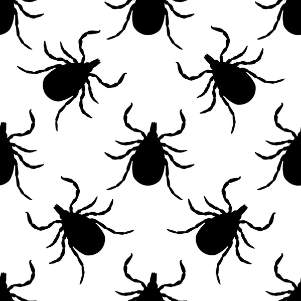 Patrón sin costuras con Tick. Mite. Tick dibujado a mano, Mite. Vector — Archivo Imágenes Vectoriales