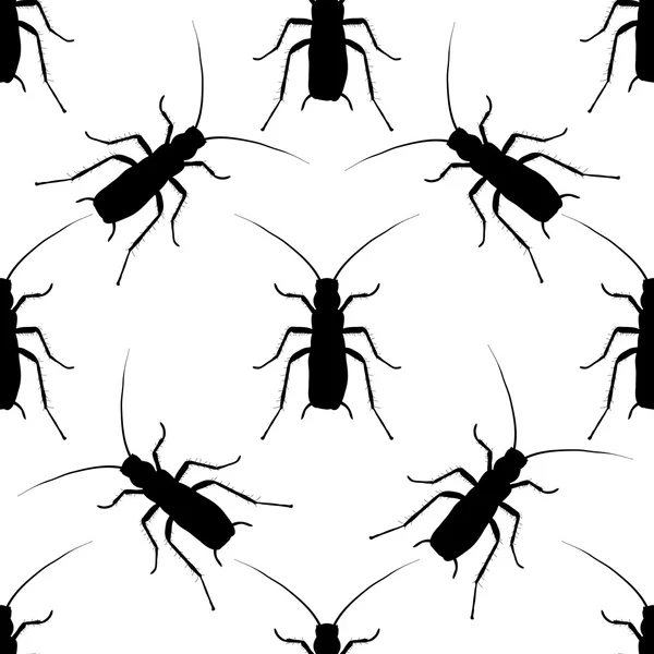 Seamless pattern with cockroach. blattella germanica   hand-drawn cockroach. Vector — Stock Vector