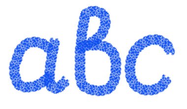 İngilizce alfabe. harf a, b, c.