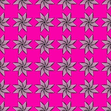 Pembe seamless modeli sekiz köşeli yıldız. Vektör