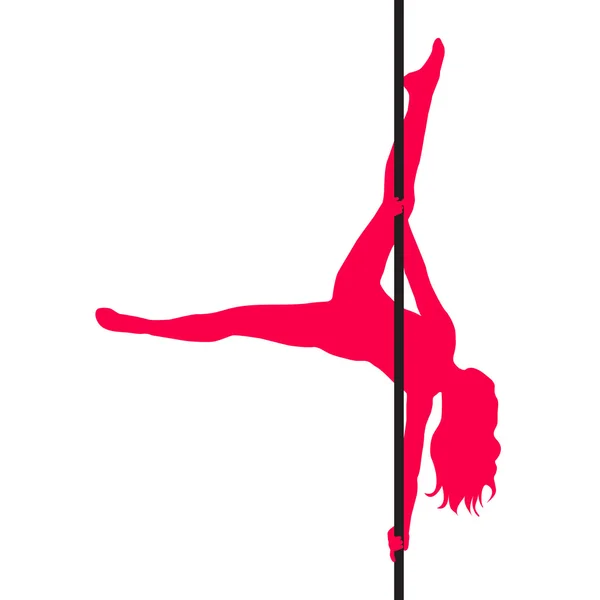 Pole dancer sexy silhouette. The vector illustration — Stock Vector