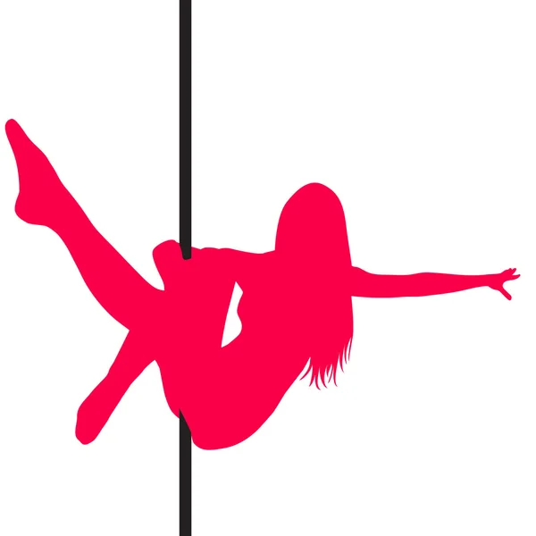 Pole dancer sexy silhouette. The vector illustration — Stock Vector