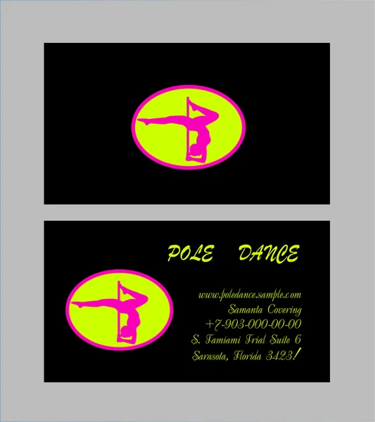 Pole Dance Templates. Folheto e cartão de visita. Ilustração vetorial —  Vetores de Stock