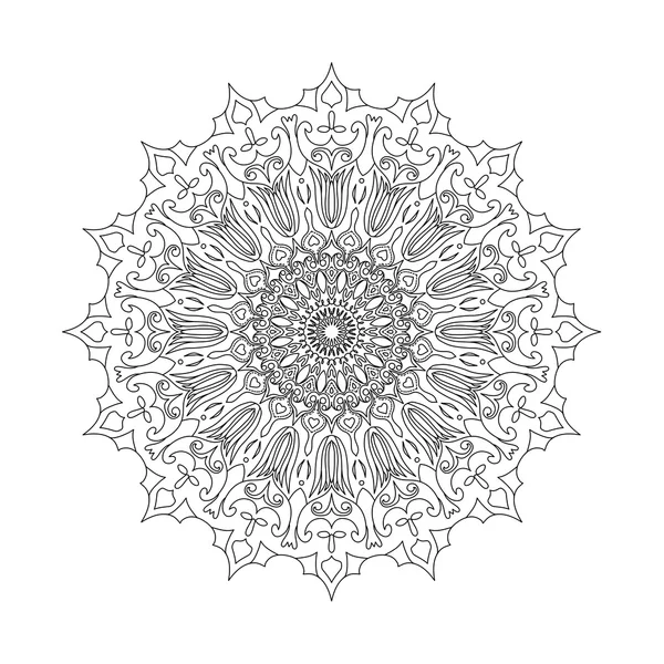 Mandala. Etniset koriste-elementit. Käsin piirretty tausta. Islam, arabia, intialainen, ottomaanien motiivit. — vektorikuva