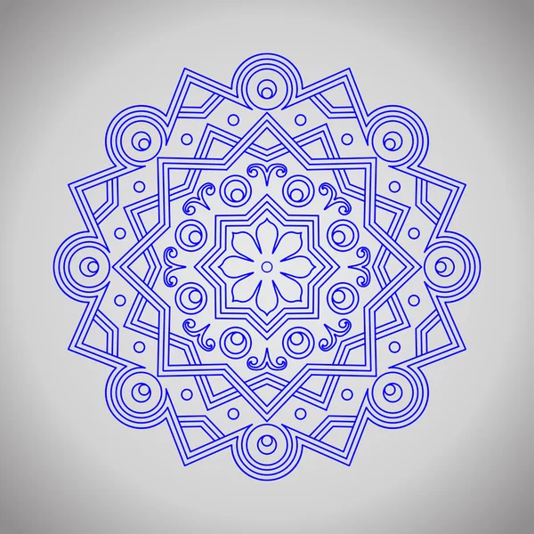 Vector Hermoso Deco Mandala Negro, Elemento de diseño con dibujos, Amuleto étnico — Vector de stock