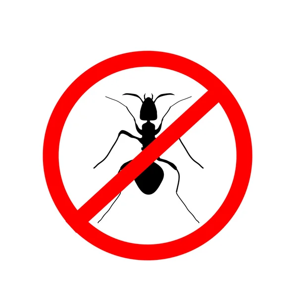 Señal de advertencia de la hormiga, sin hormigas - ilustración vectorial. — Vector de stock