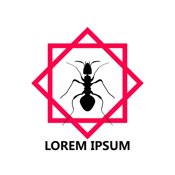 Karınca, logo tasarımı siyah silüeti. vektör