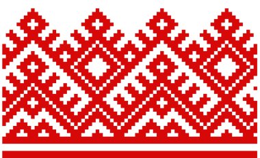 ornament embroidered good like handmade cross-stitch ethnic Ukraine pattern clipart