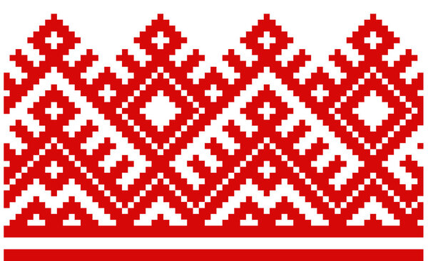ornament embroidered good like handmade cross-stitch ethnic Ukraine pattern
