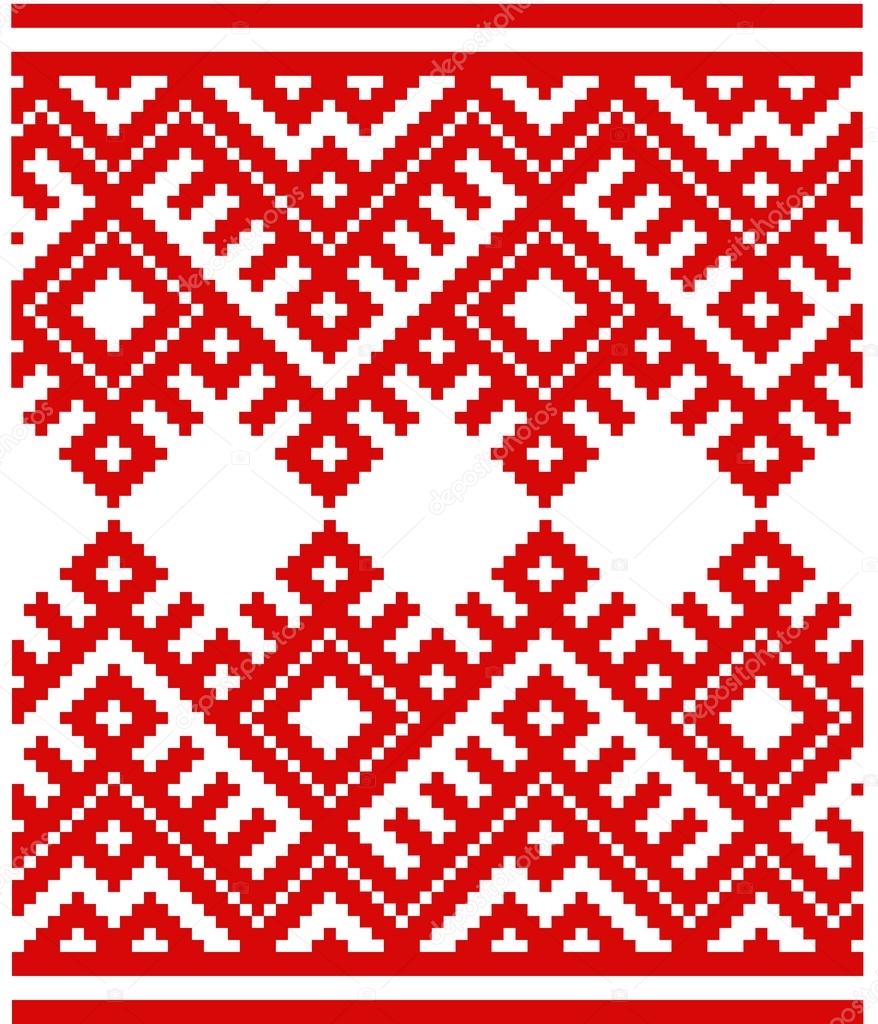 Slovenian Traditional Pattern Ornament. Background. Belarusian pattern