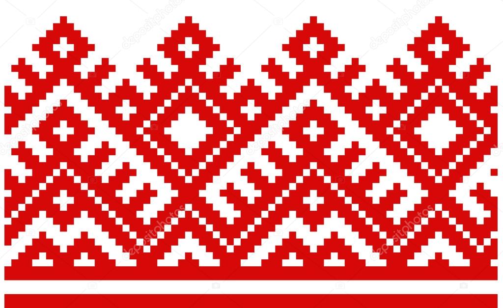 ornament embroidered good like handmade cross-stitch ethnic Ukraine pattern