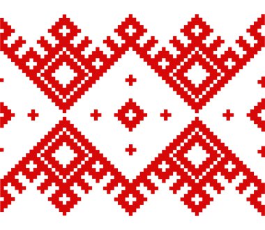 iyi işlemeli el yapımı Kanaviçe işi etnik Ukrayna seamless modeli gibi. Vektör