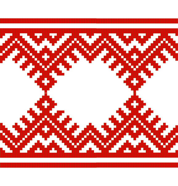 embroidered good like handmade cross-stitch ethnic Ukraine seamless pattern. Vector