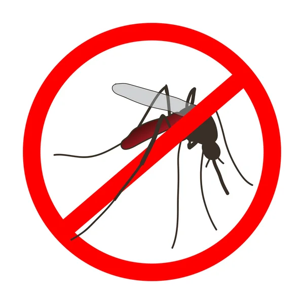 Anti mosquito znamení s realistickou komár. — Stockový vektor