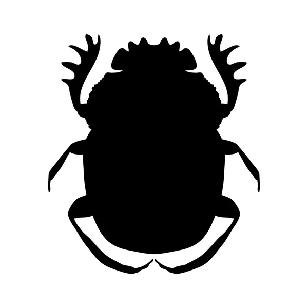 Silhouette scarab. silhouette Geotrupidae dor-beetle .silhouette dor-beetle scarab isolated on white background.scarab, dor-beetle. Vector — Stock Vector