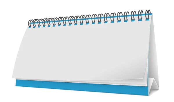 Calendario espiral de escritorio de papel en blanco, ilustración vectorial . — Vector de stock