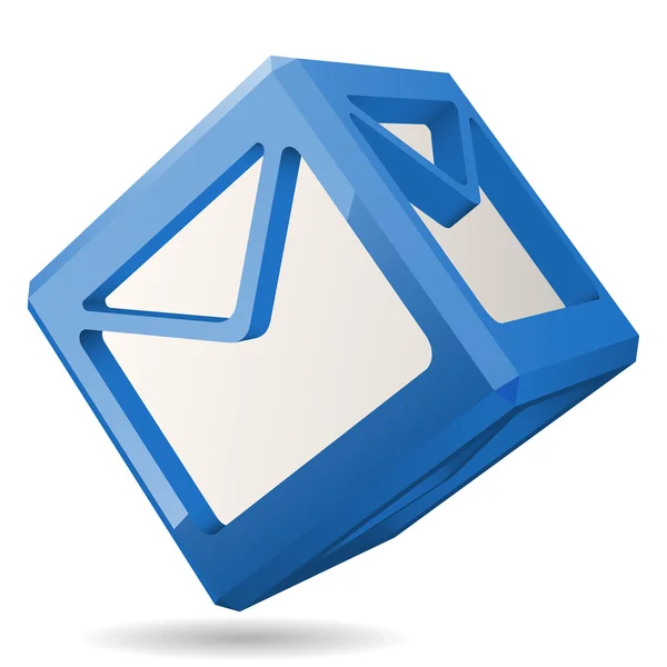 A posta ikonra, 3D kocka vektor illusztráció. — Stock Vector
