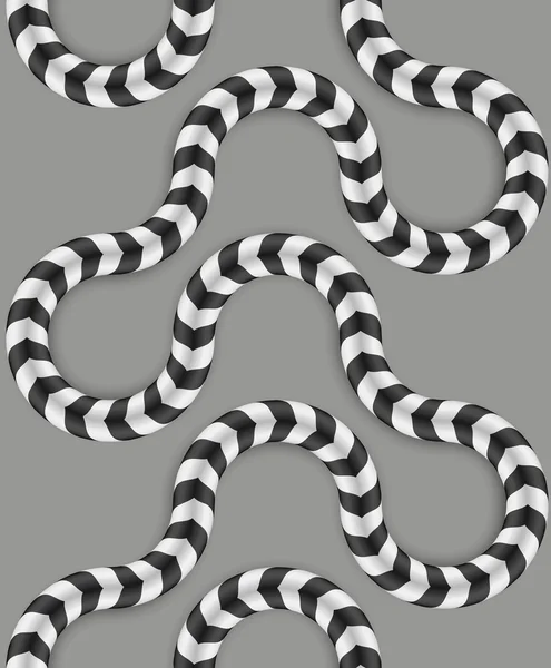 Rayas de Zig, ilusión óptica, patrón sin costura vectorial. Aparece algo de movimiento . — Archivo Imágenes Vectoriales