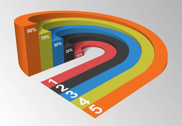 3D Infografías Element Circle Based, Concepto de competencia, Ilustración vectorial — Vector de stock