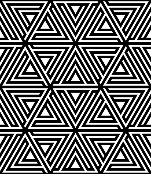 Black and White Geometric Vector Seamless Pattern — Stock Vector