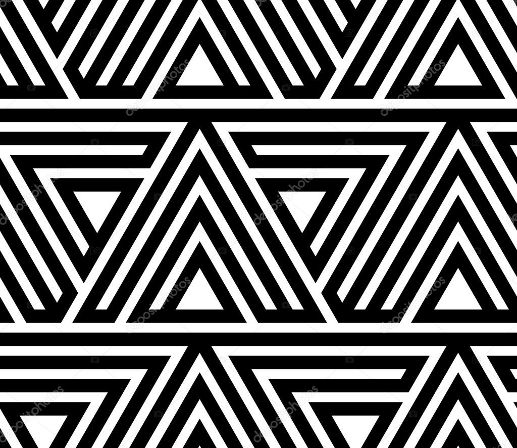 Black and White Geometric Vector Seamless Pattern