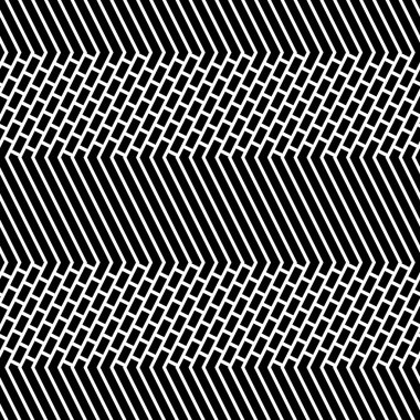 Köşegen tuğla ve çizgili siyah beyaz vektör Seamless Modeli.