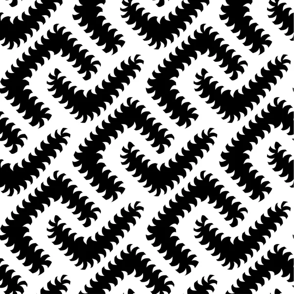 Abstrakter Vektor schwarz weiß nahtloses Muster mit Würmern. Es kann ein Bewegungsillusionseffekt auftreten. — Stockvektor