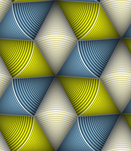 Cône de cercle rayé 3d sans couture vectoriel modèle sans couture. Couleurs d'automne . — Image vectorielle