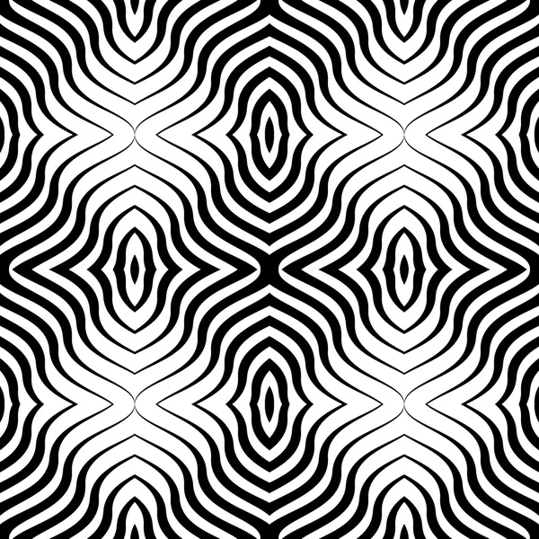 Op Art Black White Vector Seamless Geometric Path. Только постельное белье — стоковый вектор