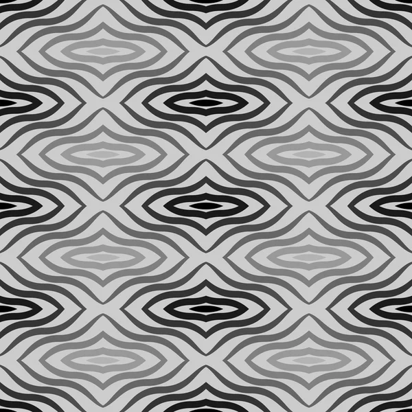 Op art schwarz weißer Vektor nahtloses geometrisches Muster. Welleneffekt kann auftreten. — Stockvektor