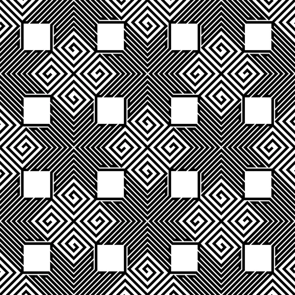 抽象的黑与白之字形矢量无缝模式 — 图库矢量图片