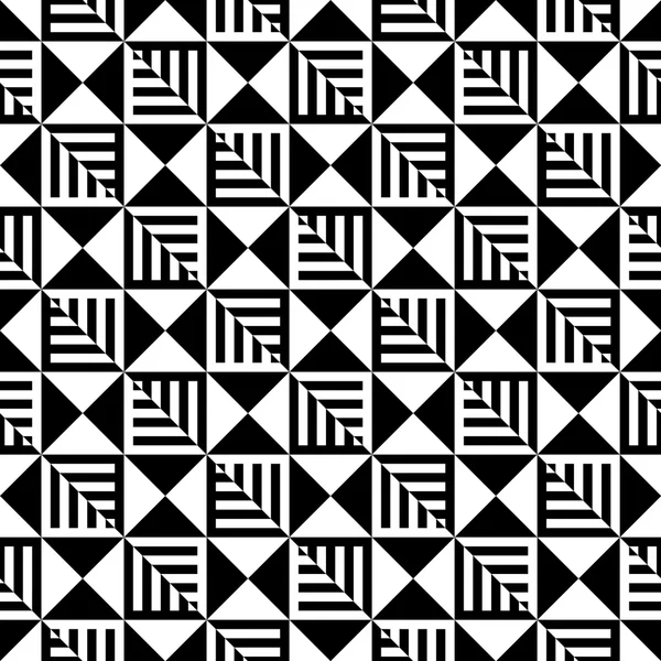 Abstract Black and White illusie Vector naadloze Pattern. Lijnen lijkt te kantelen. — Stockvector