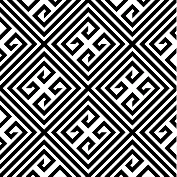 Abstract Black and White ZigZag Vector Seamless Pattern — Stock Vector