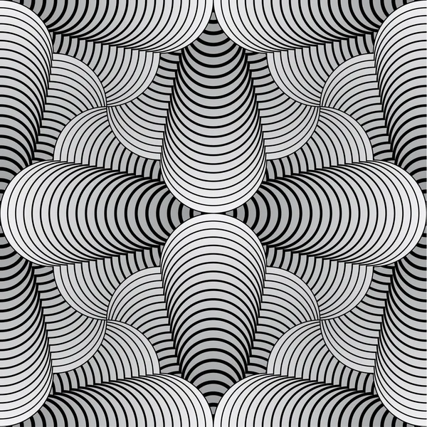 Astratto geometrico stilizzato conico Petali Vector Seamless Pattern — Vettoriale Stock
