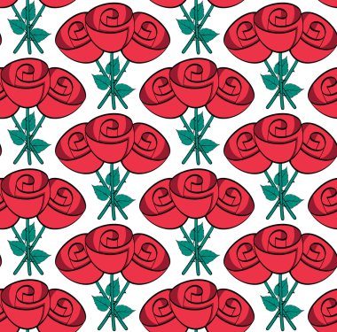 Gül karikatür, Dikişsiz desen vektör