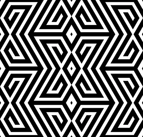 Abstract Black and White ZigZag Vector Seamless Pattern — Stock Vector