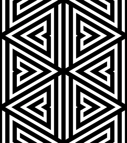 Abstrato preto e branco ZigZag Vector padrão sem costura — Vetor de Stock