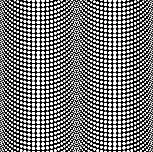 Abstract Halftone Black and White Vector Seamless Pattern Backgr — Stock Vector