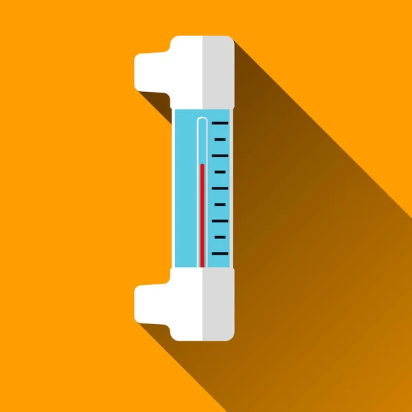 Thermometer flaches Symbol mit langen Schatten, Vektorillustration — Stockvektor