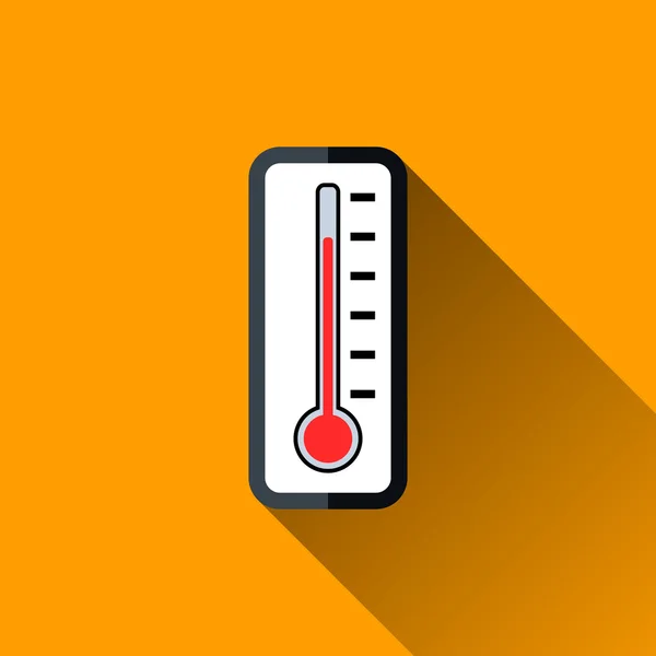 Thermometer Flat Icon, Vector Illustration — Stock Vector