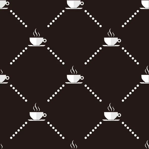 Coffee Cup Vector Seamless Pattern — Stock Vector