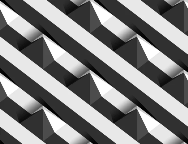 Gestreifte 3D Pyramide Hügel Vektor nahtloses Muster — Stockvektor