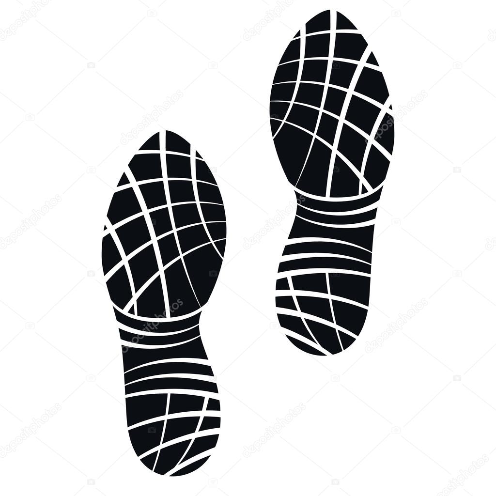 Running Shoes Foot Print, Vector Illustration